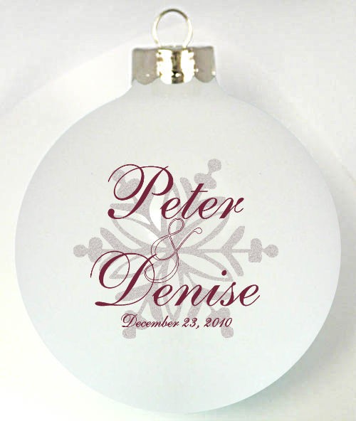 Custom Glass Wedding Favor Ornament Program