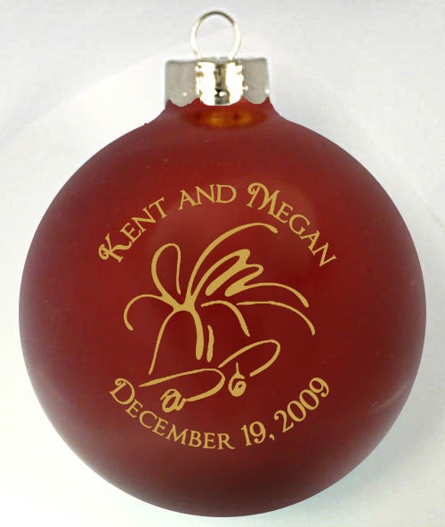 Custom Glass Wedding Favor Ornament Program