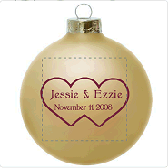 customize your wedding christmas ornament favor