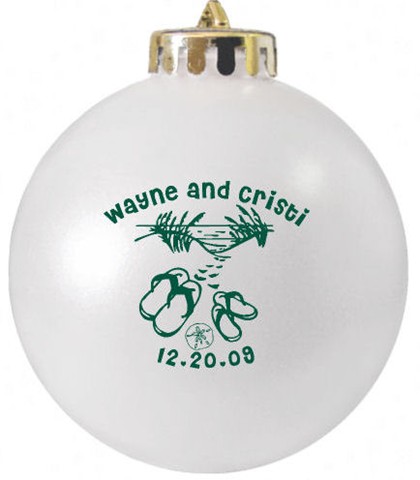 Wedding Favor Acrylic Imprinted Christmas Ornaments