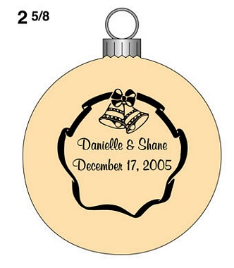  ornament with black imprint Bells wedding border AA Murry Hill font